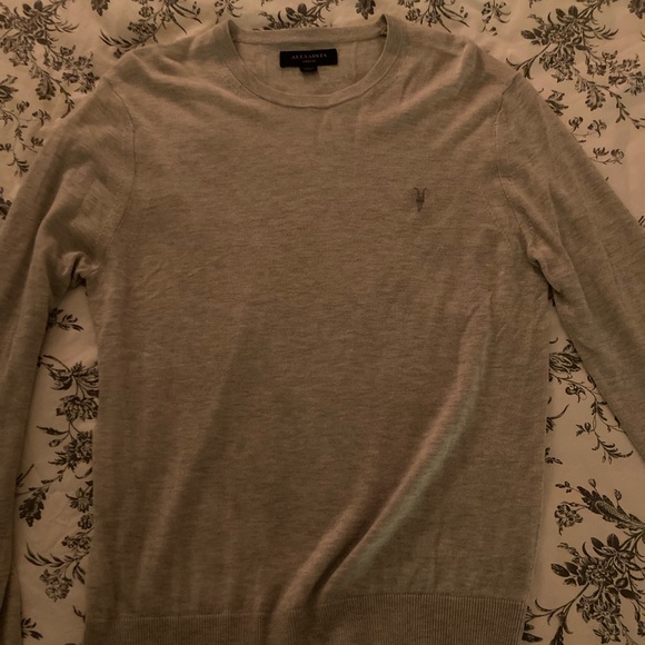 All Saints Sweaters All Saints Mens Gray Cashmere Sweater Poshmark